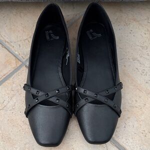 Black Studded Flats